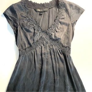 Express Gray Smocked Blouse